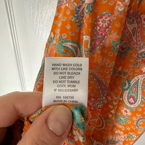 Rose & Olive Paisley Womens Blouse Small Elegant Fun Whimsical Dainty Rouched - Picture 4 of 7